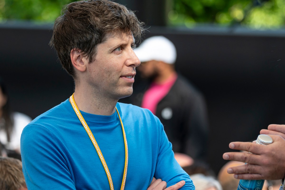 Sam Altman, chief executive officer of OpenAI, during the Apple Worldwide Developers Conference at Apple Park campus in Cupertino, California, US, on Monday, June 10, 2024.