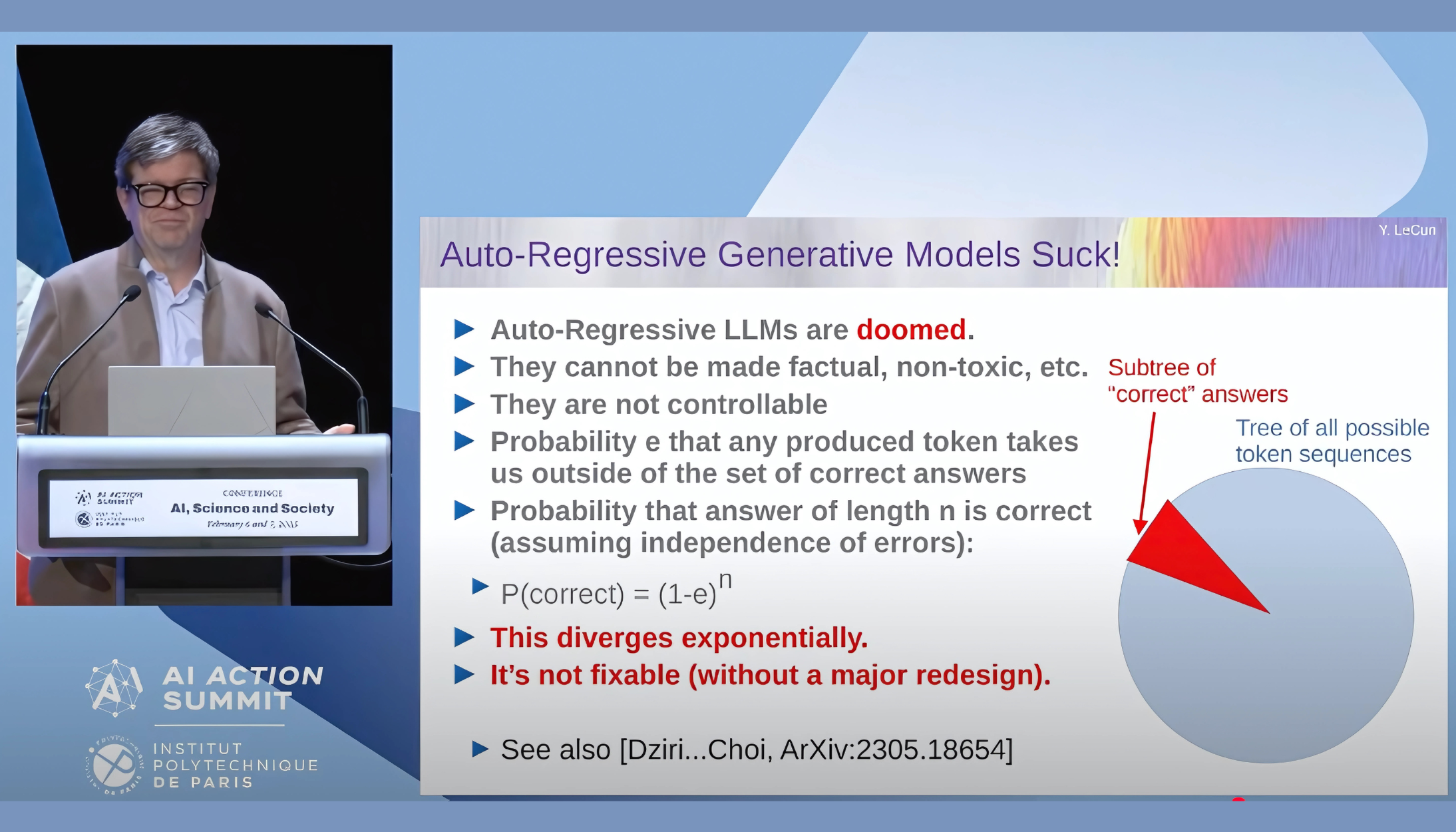 Are Autoregressive LLMs Really Doomed? A Commentary on Yann LeCun's Recent Keynote at AI Action Summit