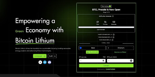 Bitcoin Lithium ($BTCL) Remains Stratospheric! Second Presale Round Ends With $1 Million Raised!