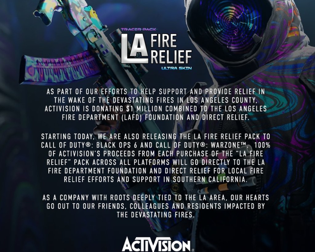 Call of Duty raises $1.6M for LA fire relief through gamer in-app purchases