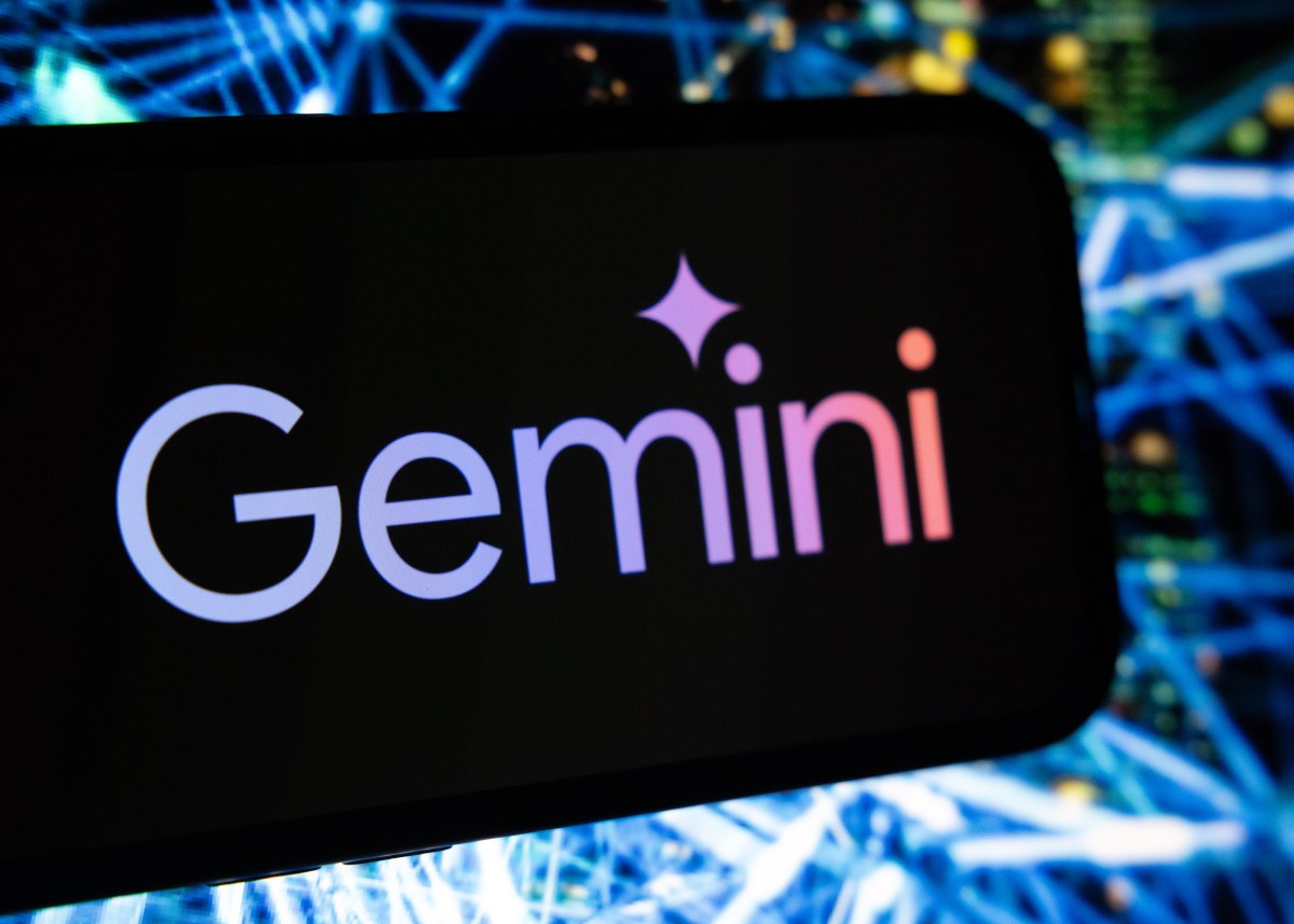 The Google Gemini generative AI logo on a smartphone.