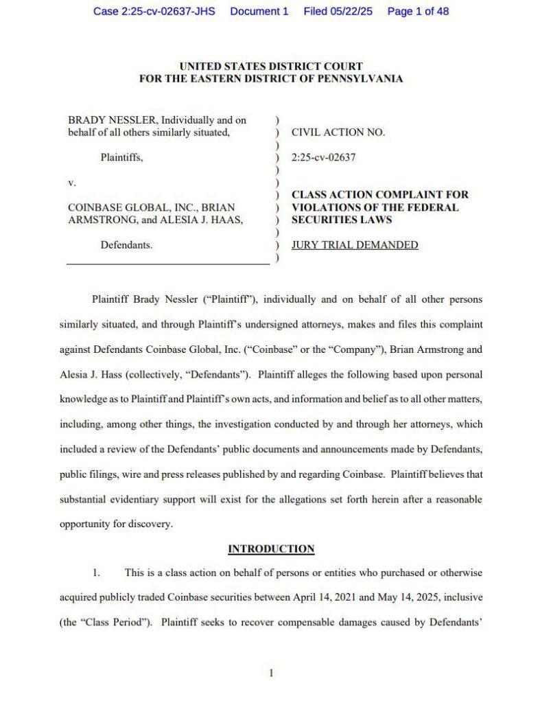 Coinbase Investors File Suit Over Alleged Mishandling of User Data Leak